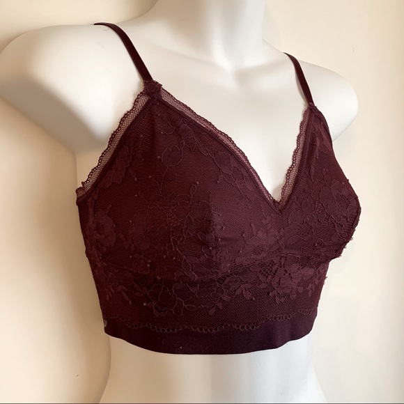 Victoria Secret Burgundy Lace Bralette Size SP - Picture 2 of 6